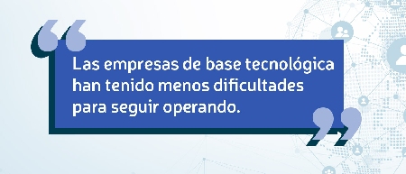 Las empresas con base tecnológica han tenido menos dificultades para seguir operando